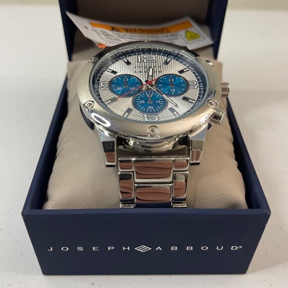Joseph Abboud Silver-Tone White Dial Mens Watch In Original Box, New - Picture 8 of 13